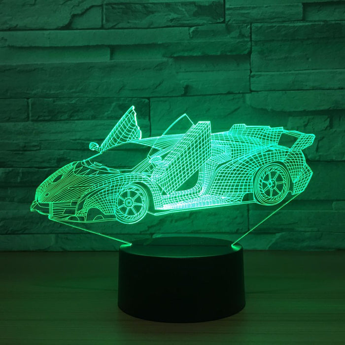 Lámpara acrílica 3D, motivo coche deportivo