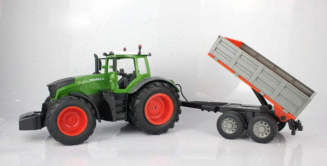Tractor de granja 2,4G Control remoto remolque volquete/rastrillo 1:16 de alta simulación 38,5 CM
