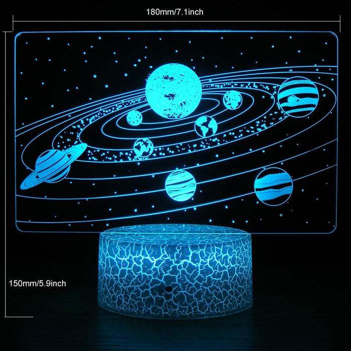 Lámpara de ilusión óptica 3D del Sistema Solar para niños y niñas