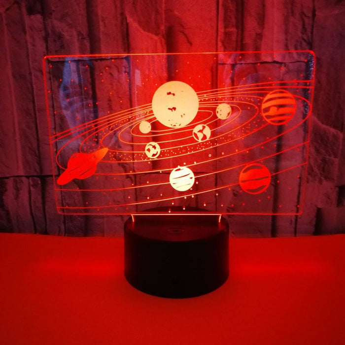 Lámpara de ilusión óptica 3D del Sistema Solar para niños y niñas