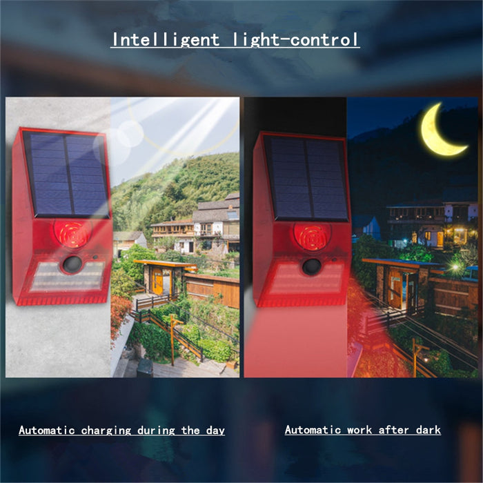 Lámpara de alarma Solar multifunción, alarma de seguridad con Control remoto
